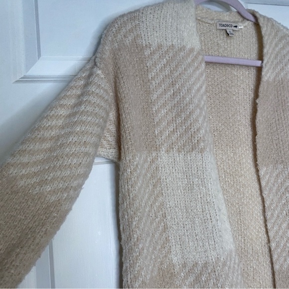 Toad&Co Cabin Fever Cardigan in Honey Cream & Tan With Pockets Size Small - Picture 2 of 8